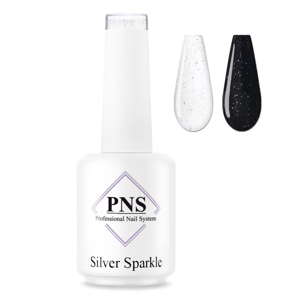 PNS No Wipe Topcoat: Silver Sparkle 15ml