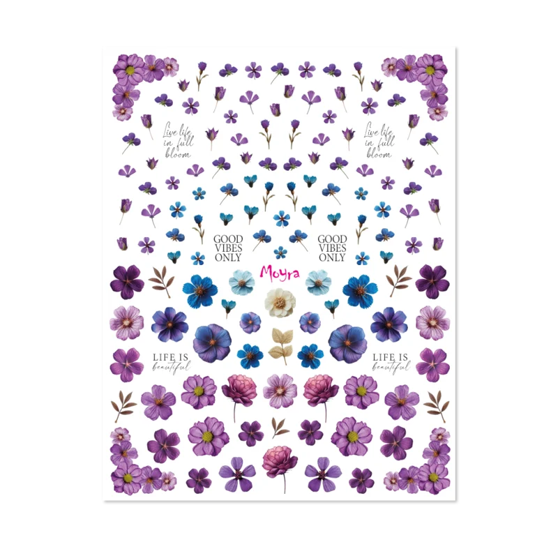 Moyra Watertransfer Sticker No. 17 Dried flowers Purple