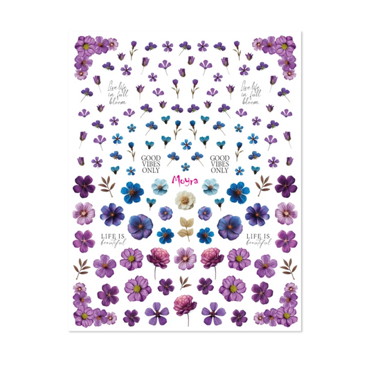 Moyra Watertransfer Sticker No. 17 Dried flowers Purple