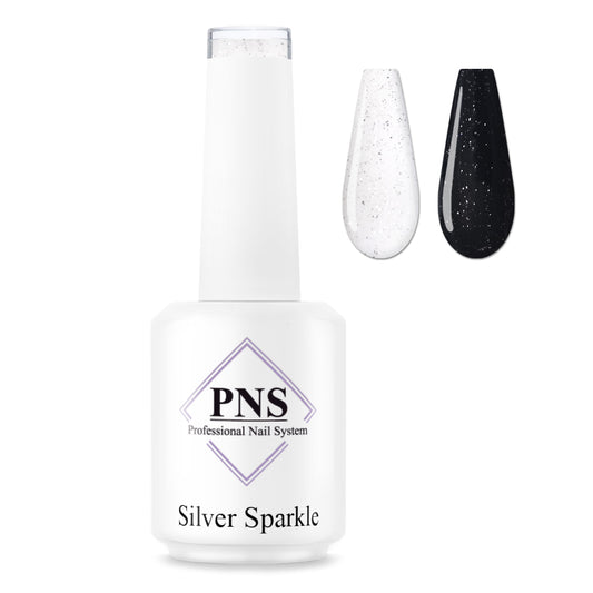PNS No Wipe Topcoat: Silver Sparkle 15ml
